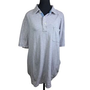 Faherty Sunwashed Polo Shirt I  Sea Fire Stripes Size XL
